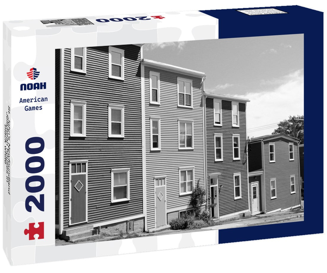 Noah Jigsaw Puzzle St. John's Newfoundland- Jellybean houses in black white 2000 pieces