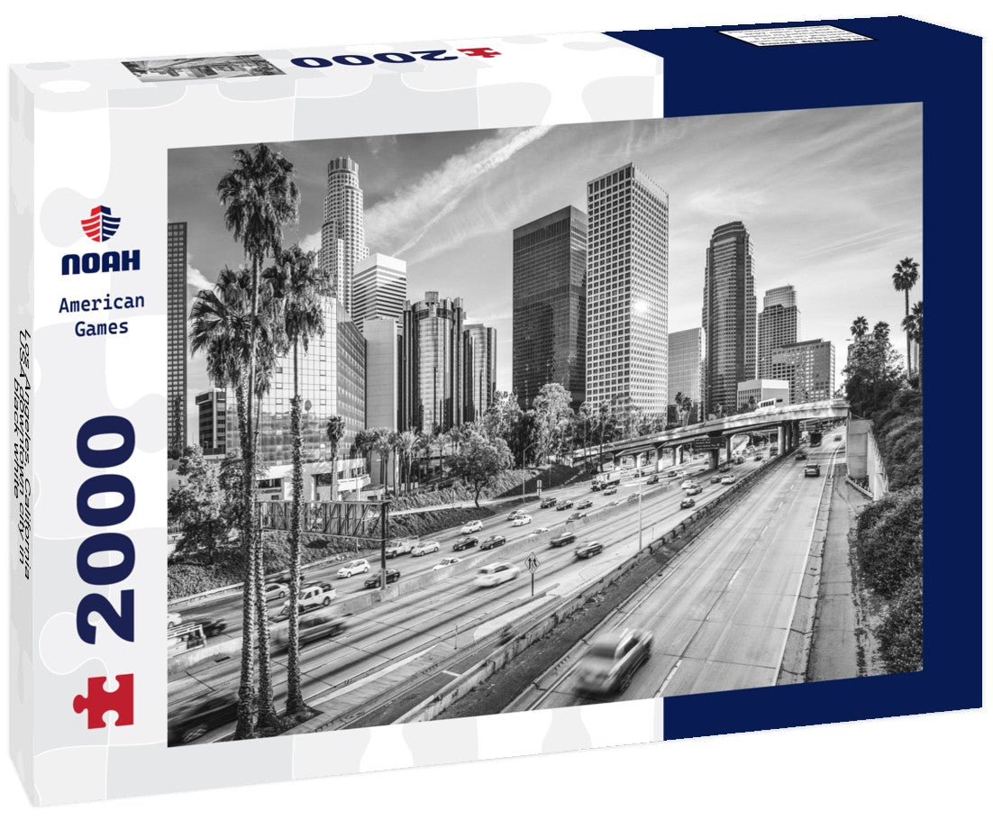 Noah Jigsaw Puzzle Los Angeles, California, USA downtown city in black white 2000 pieces