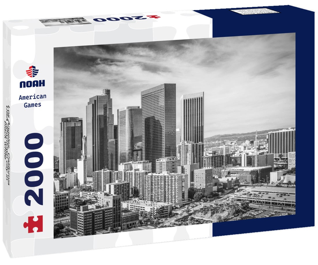 Noah Jigsaw Puzzle Los Angeles, California, USA downtown city in black white 2000 pieces