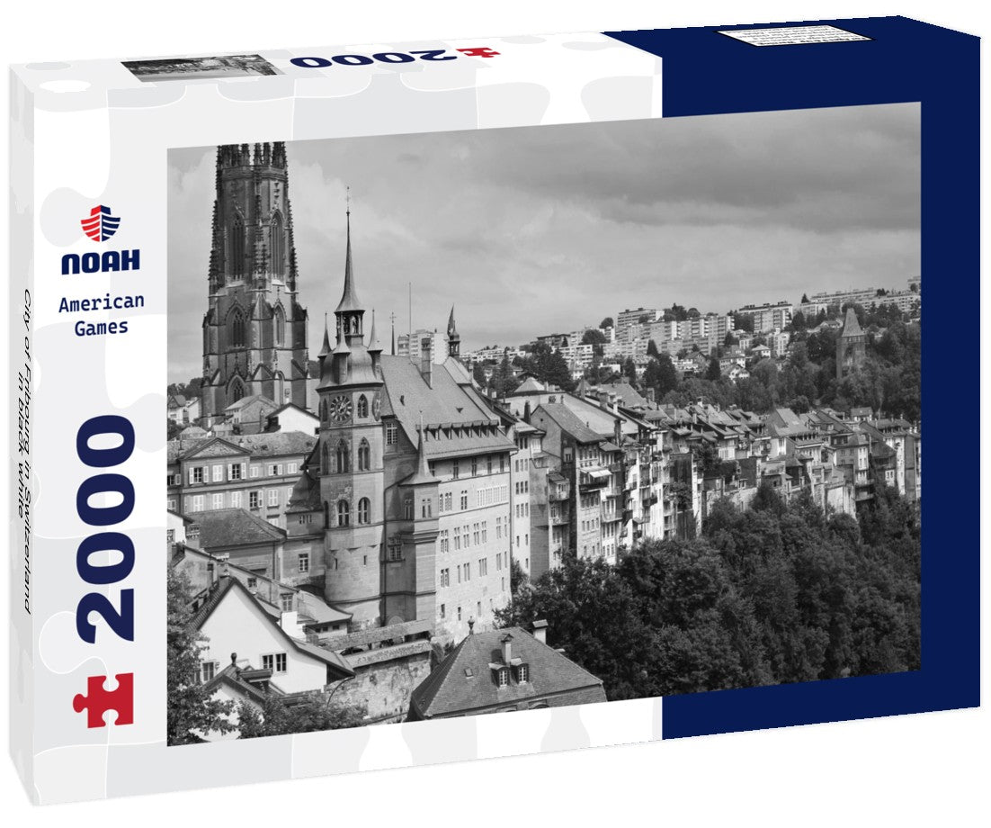 Noah Jigsaw Puzzle City of Fribourg in Switzerland in black white 2000 pieces