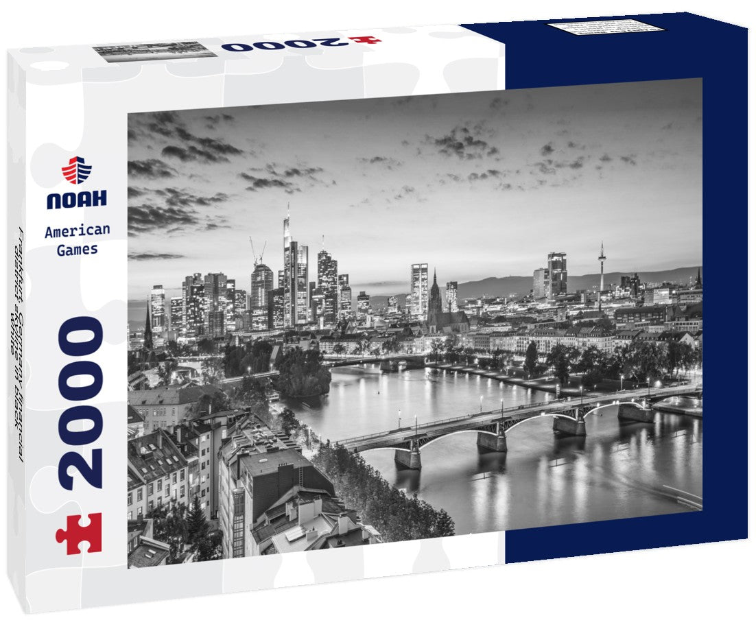 Noah Jigsaw Puzzle Frankfurt, Germany financial district skyline in black white 2000 pieces