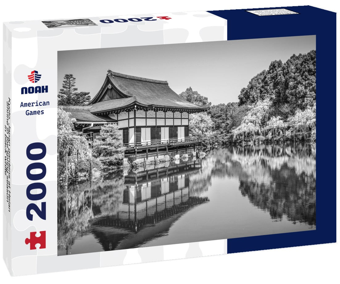 Noah Jigsaw Puzzle Kyoto, Japan gardens at Heian Shrine in the spring season in black white 2000 pieces