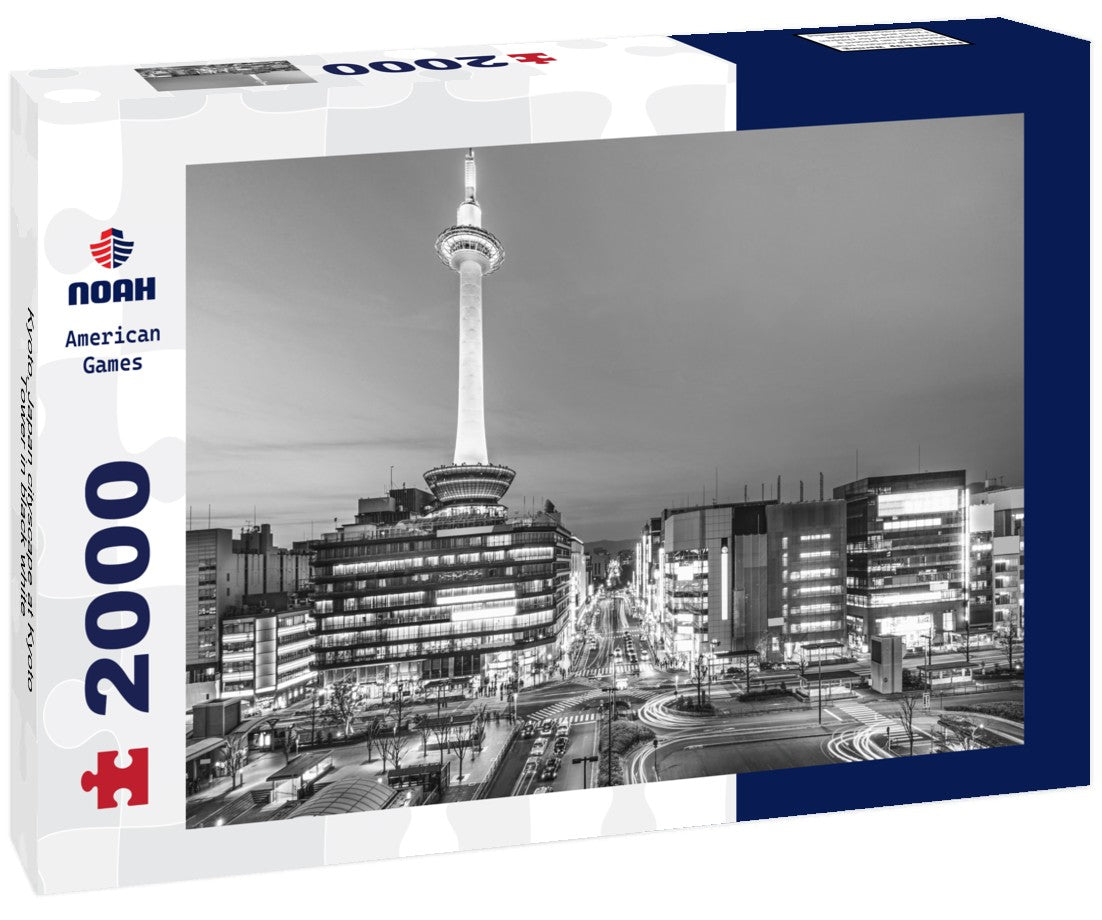 Noah Jigsaw Puzzle Kyoto, Japan cityscape at Kyoto Tower in black white 2000 pieces