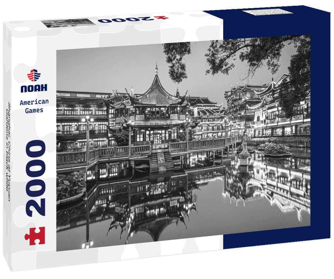 Noah Jigsaw Puzzle Shanghai, China at Yuyuan Gardens in black white 2000 pieces