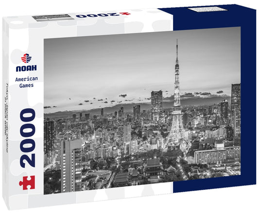 Noah Jigsaw Puzzle Tokyo, Japan city skyline in black white 2000 pieces