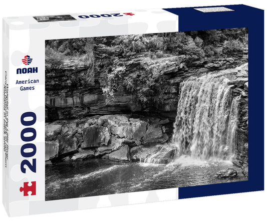 Noah Jigsaw Puzzle Waterfall in the Little River Canyon National Park in northern Alabama in black white 2000 pieces
