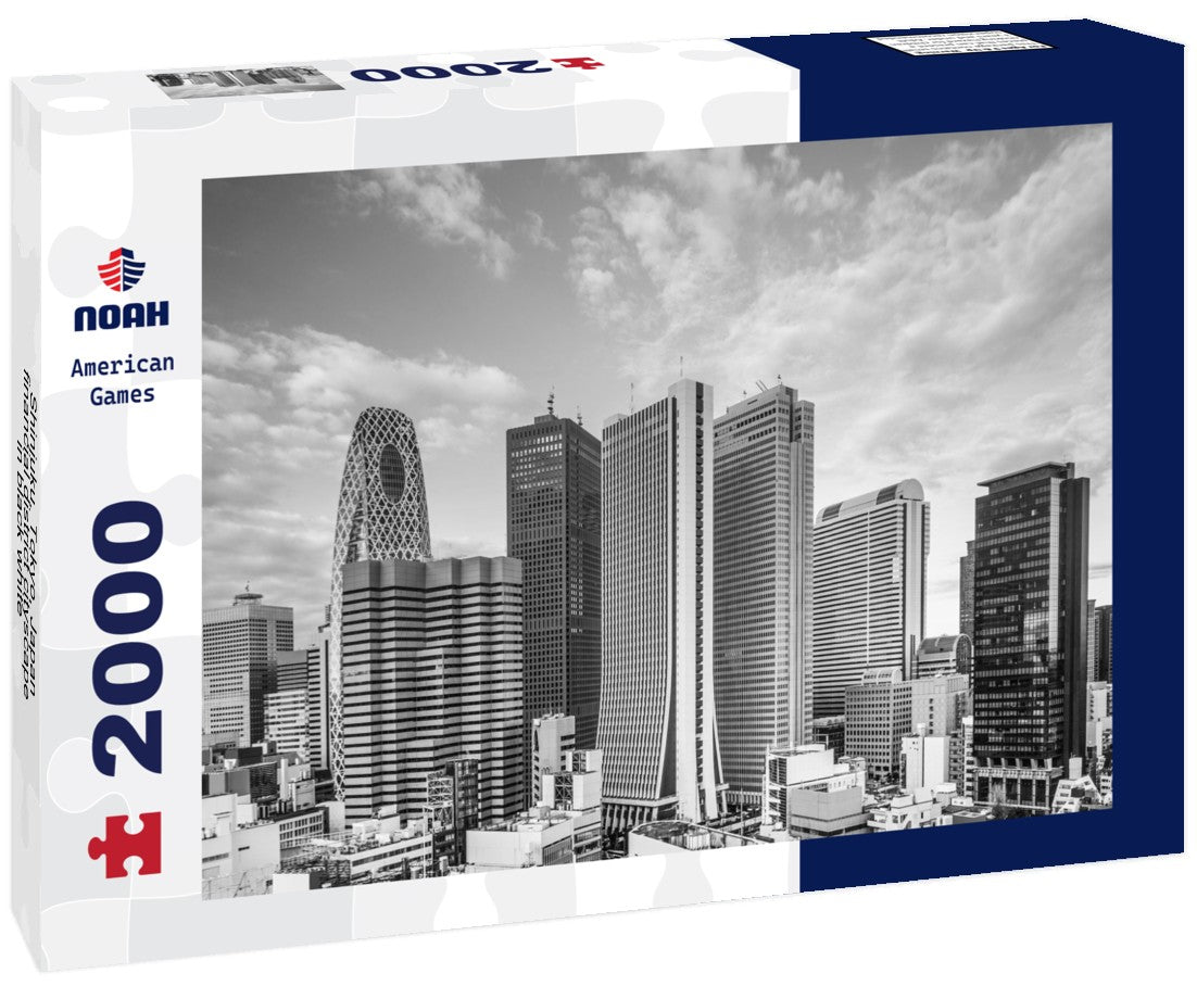 Noah Jigsaw Puzzle Shinjuku, Tokyo, Japan financial district cityscape in black white 2000 pieces