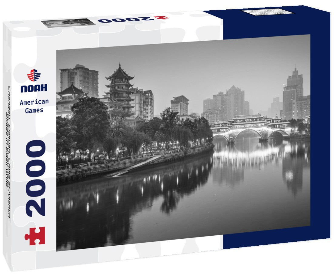 Noah Jigsaw Puzzle Chengdu, Sichuan, China at Anshun Bridge in black white 2000 pieces