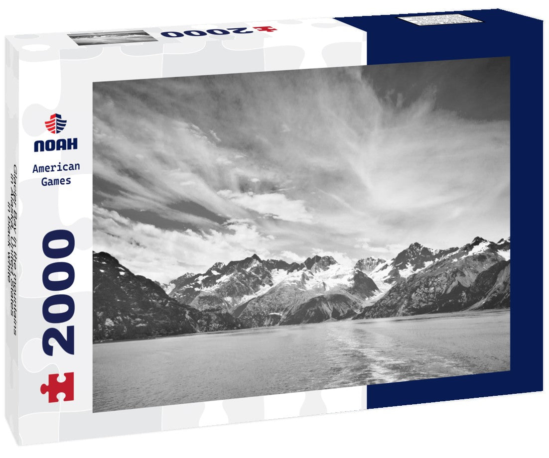 Noah Jigsaw Puzzle Glacier Bay in the mountains in Alaska, United States in black white 2000 pieces