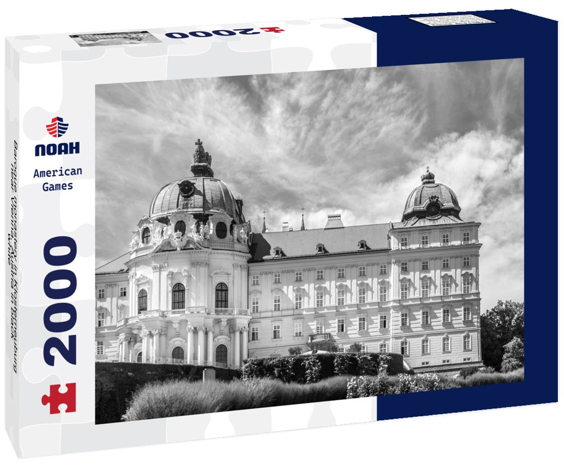 Noah Jigsaw Puzzle Baroque monastery in Klosterneuburg near Vienna, Austria in black white 2000 pieces
