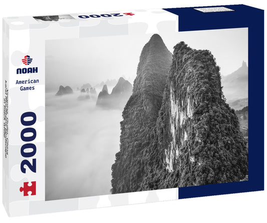Noah Jigsaw Puzzle Xingping, Guilin, China karst mountains landscape in black white 2000 pieces
