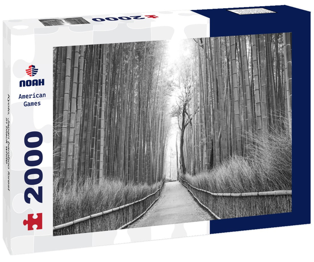 Noah Jigsaw Puzzle Kyoto, Japan bamboo forest in black white 2000 pieces