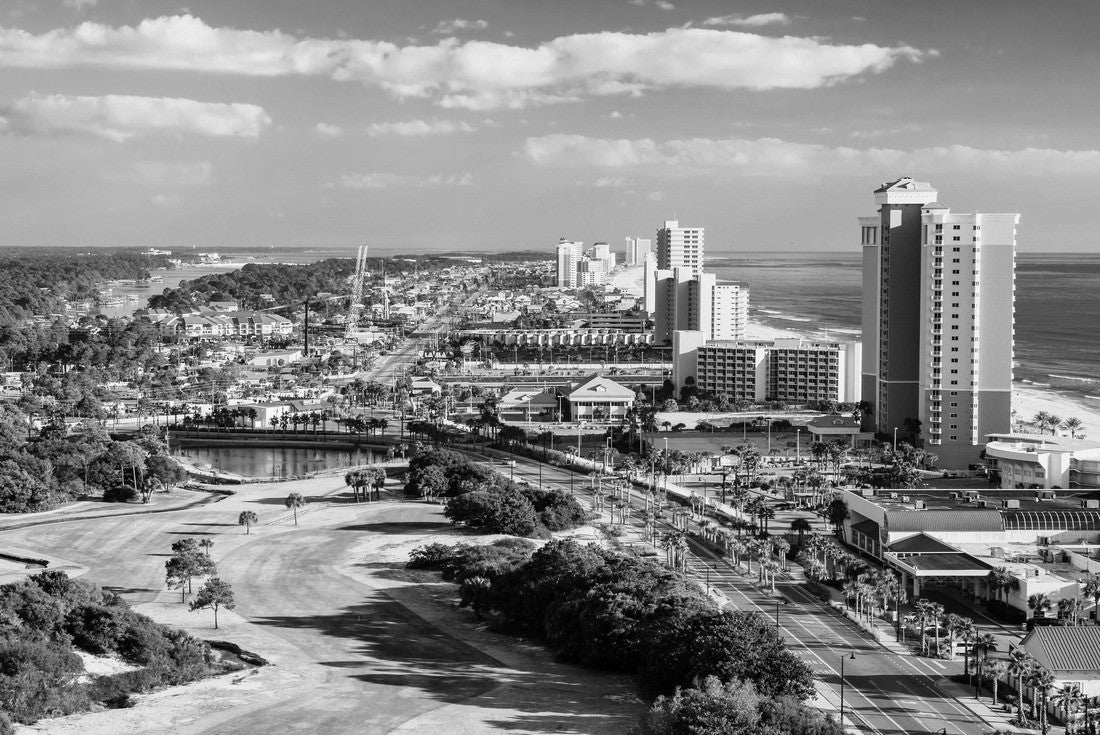 Panama City Beach, Florida, view of Front Beach Road 2000pc PuzzleBlack and White