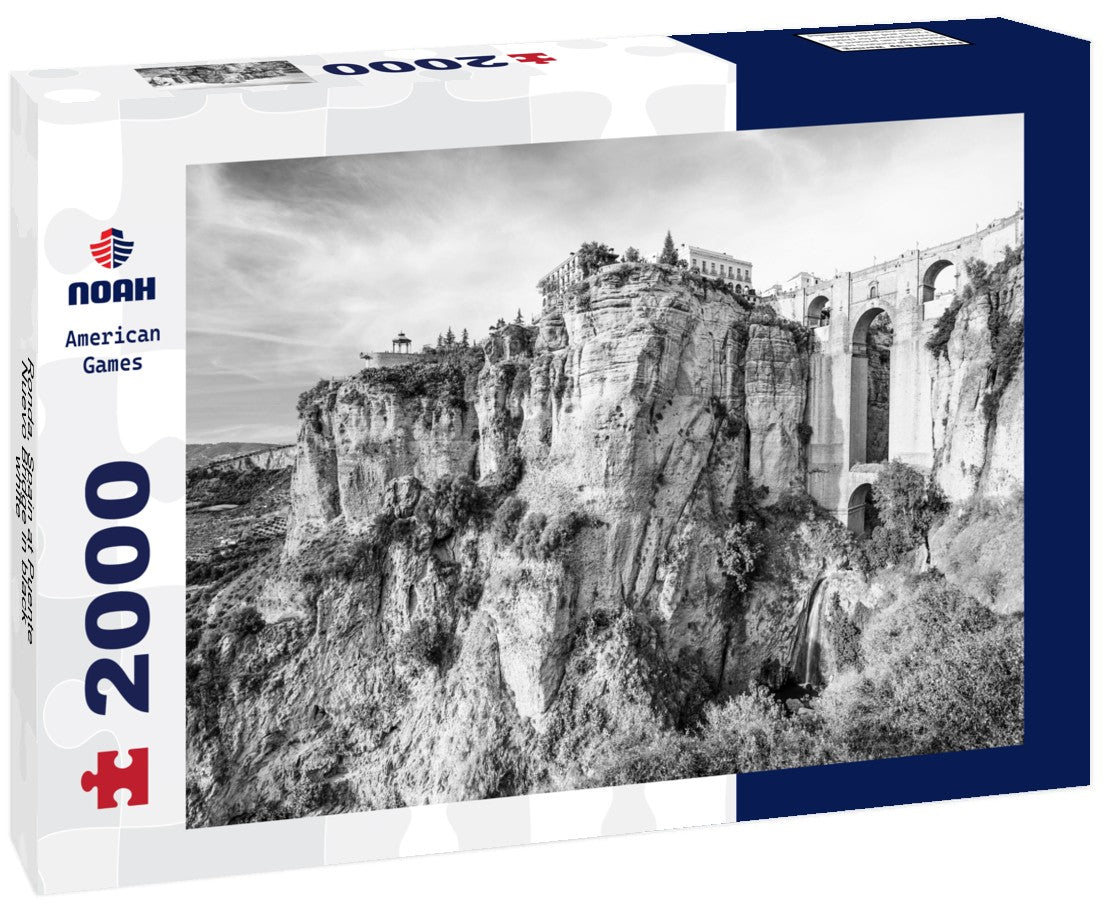 Noah Jigsaw Puzzle Ronda, Spain at Puente Nuevo Bridge in black white 2000 pieces