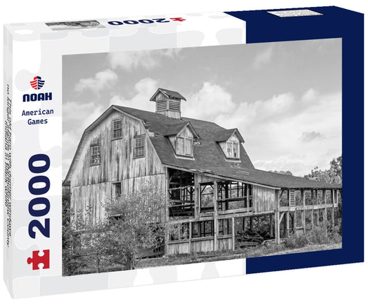 Noah Jigsaw Puzzle This old barn with dormer windows no longer stands in Bartholomew County, Indiana in black white 2000 pieces