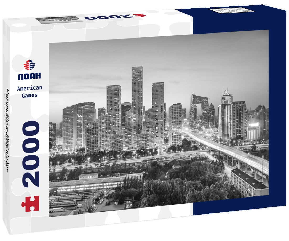 Noah Jigsaw Puzzle Beijing, China CBD skyline at sunset in black white 2000 pieces