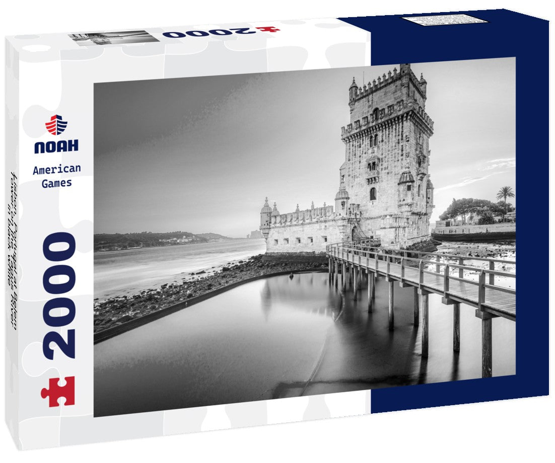 Noah Jigsaw Puzzle Lisbon, Portugal at Belem Tower on the Tagus River in black white 2000 pieces