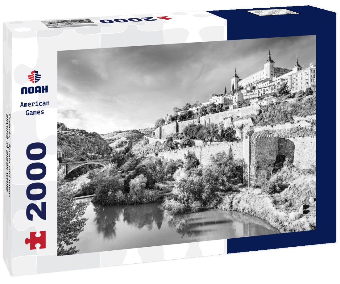 Noah Jigsaw Puzzle Toledo, Spain old town skyline in black white 2000 pieces