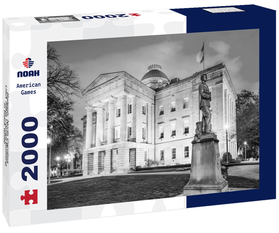 Noah Jigsaw Puzzle Raleigh, North Carolina, USA State Capitol Building in black white 2000 pieces