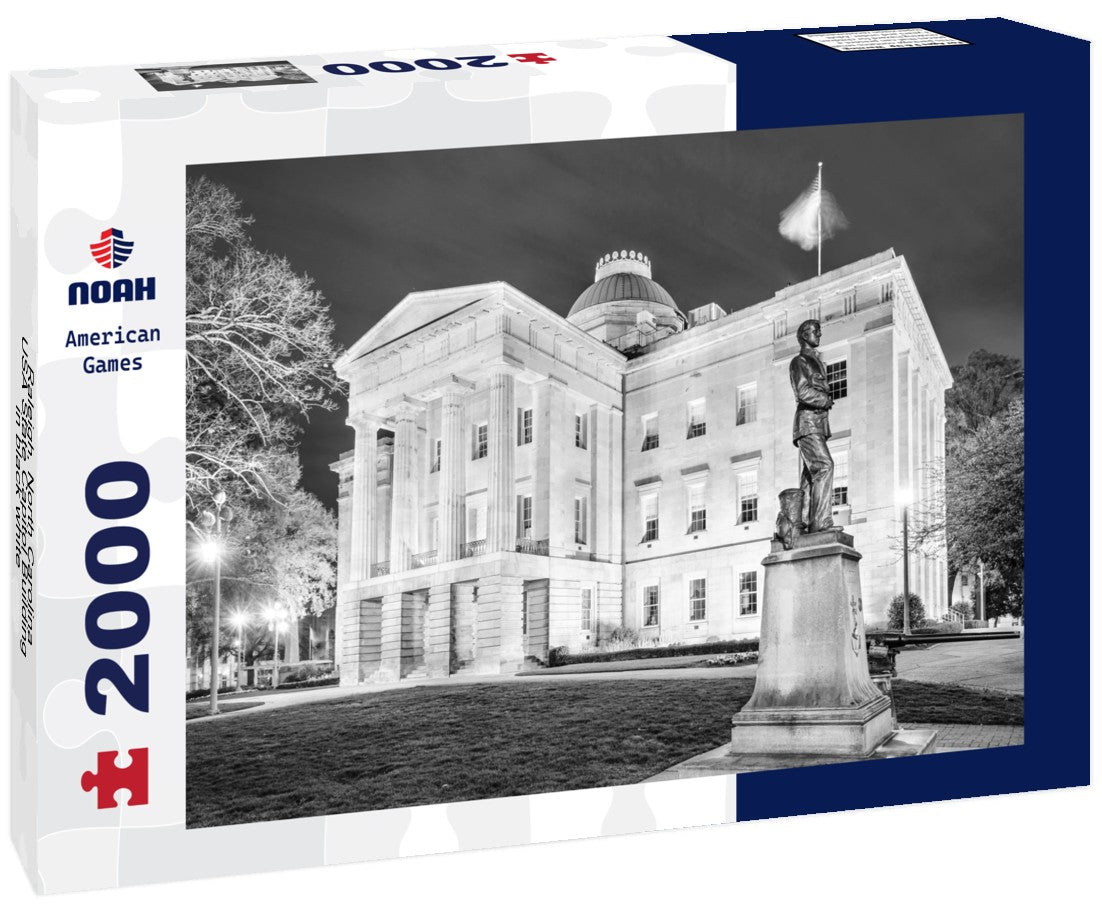 Noah Jigsaw Puzzle Raleigh, North Carolina, USA State Capitol Building in black white 2000 pieces