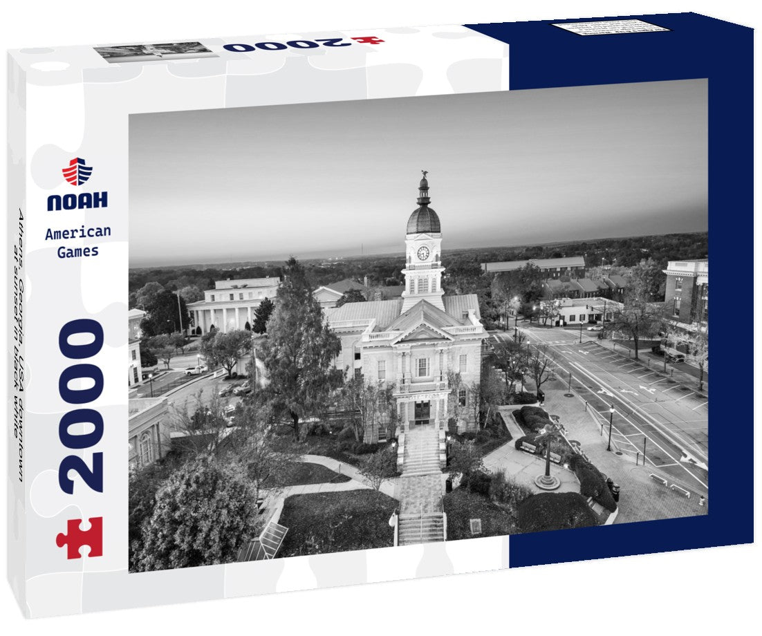 Noah Jigsaw Puzzle Athens, Georgia, USA downtown at sunset in black white 2000 pieces