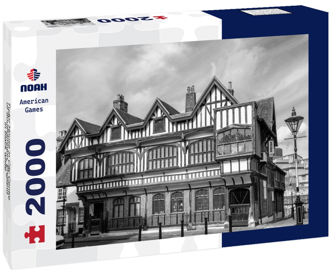 Noah Jigsaw Puzzle Tudor House in City Centre of Southampton, England in black white 2000 pieces