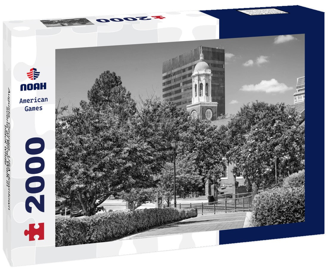 Noah Jigsaw Puzzle Augusta, Georgia, USA downtown scene at River Walk in black white 2000 pieces