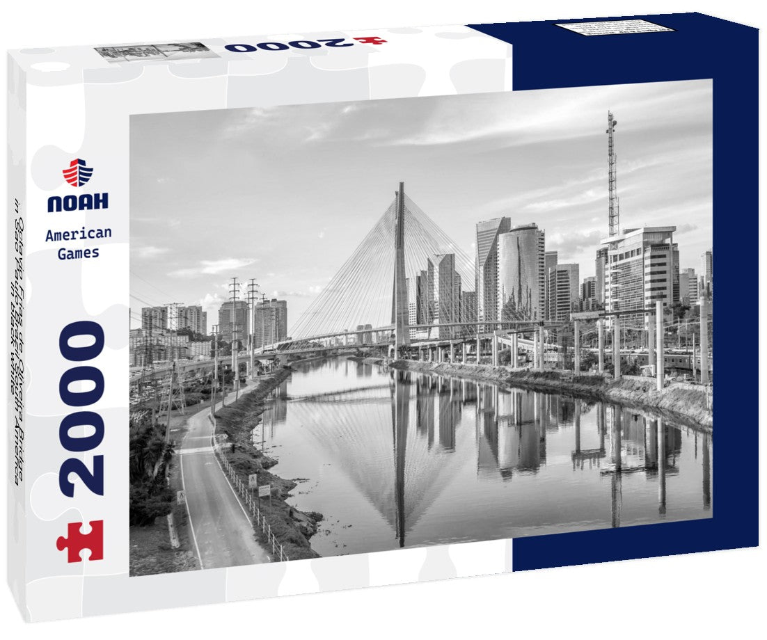 Noah Jigsaw Puzzle Octavio Frias de Oliveira Bridge in Sao Paulo Brazil South America in black white 2000 pieces