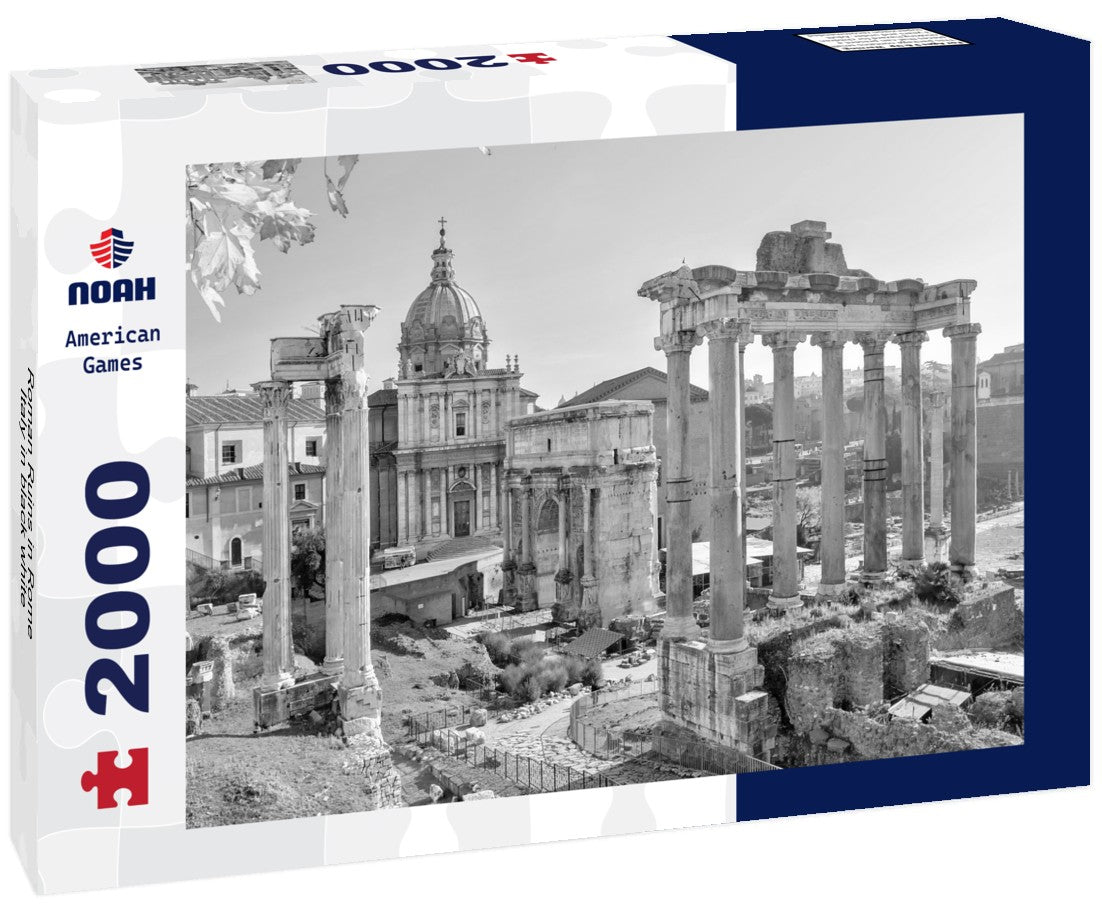 Noah Jigsaw Puzzle Roman Ruins in Rome, Italy in black white 2000 pieces