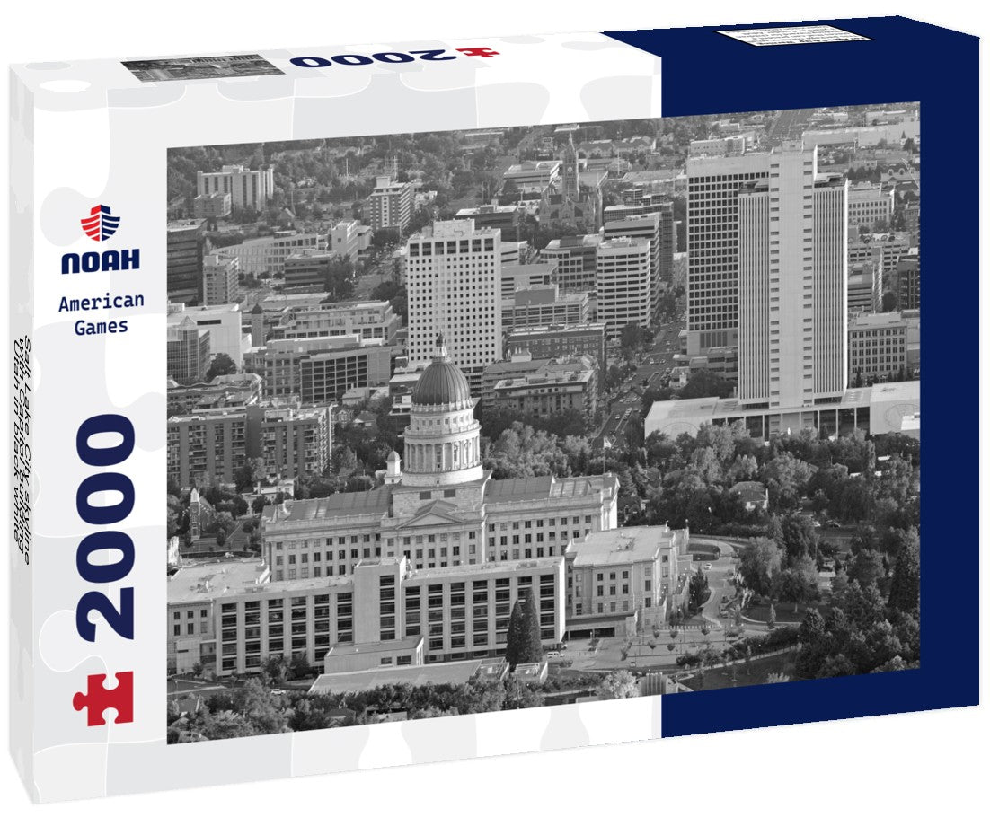 Noah Jigsaw Puzzle Salt Lake City skyline with Capitol building, Utah in black white 2000 pieces