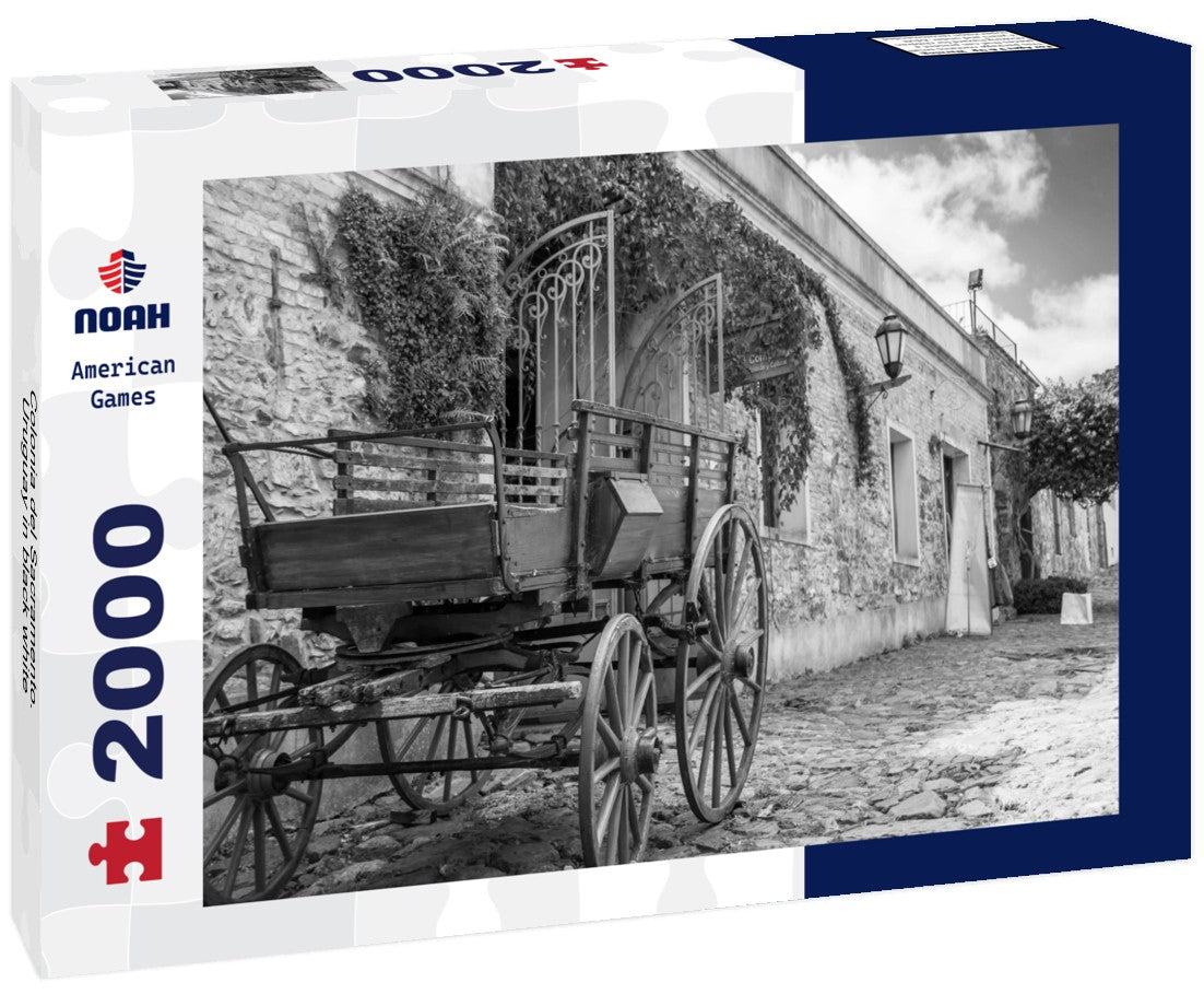 Noah Jigsaw Puzzle Colonia del Sacramento. Uruguay in black white 2000 pieces