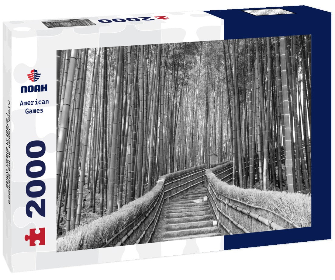 Noah Jigsaw Puzzle Kyoto, Japan at the Bamboo Forest in black white 2000 pieces