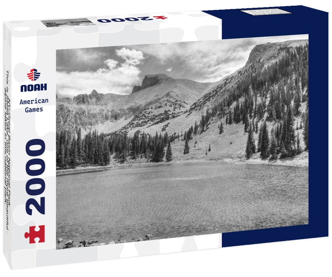 Noah Jigsaw Puzzle NV-Great Basin National Park- This is Stella Lake, one of the more beautiful alpine lakes in this national park. Wheeler Peak is peeking out in the background in black white 2000 pieces
