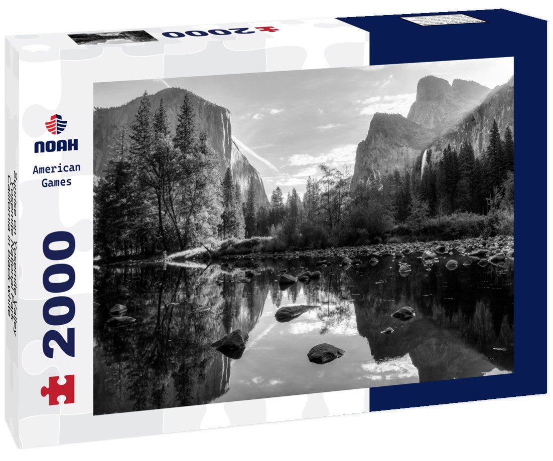 Noah Jigsaw Puzzle Sunrise on Yosemite Valley, Yosemite National Park, California in black white 2000 pieces