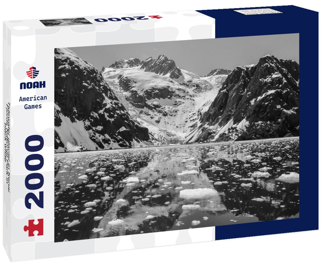 Noah Jigsaw Puzzle Tidewater glacier in Kenai Fjords National Park in black white 2000 pieces