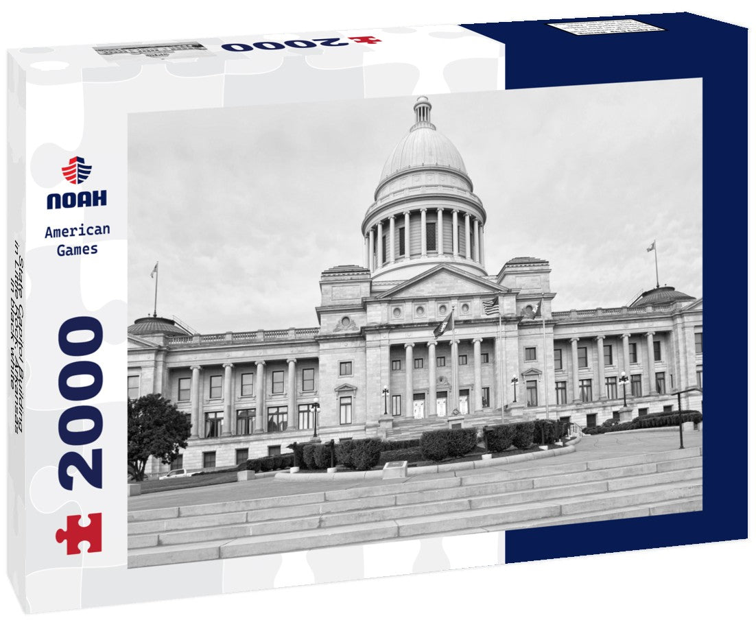 Noah Jigsaw Puzzle State Capitol Building in Little Rock, Arkansas in black white 2000 pieces