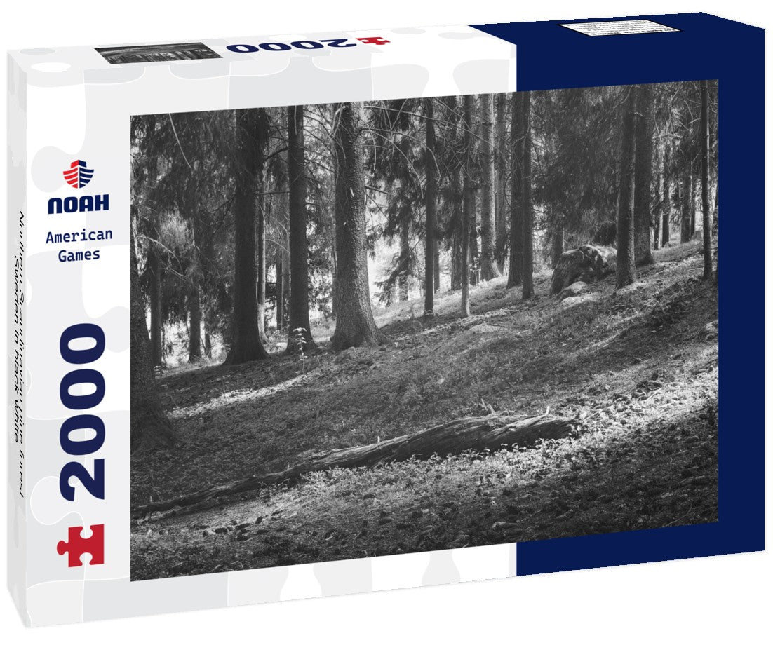 Noah Jigsaw Puzzle Northern Scandinavian pine forest, Sweden in black white 2000 pieces
