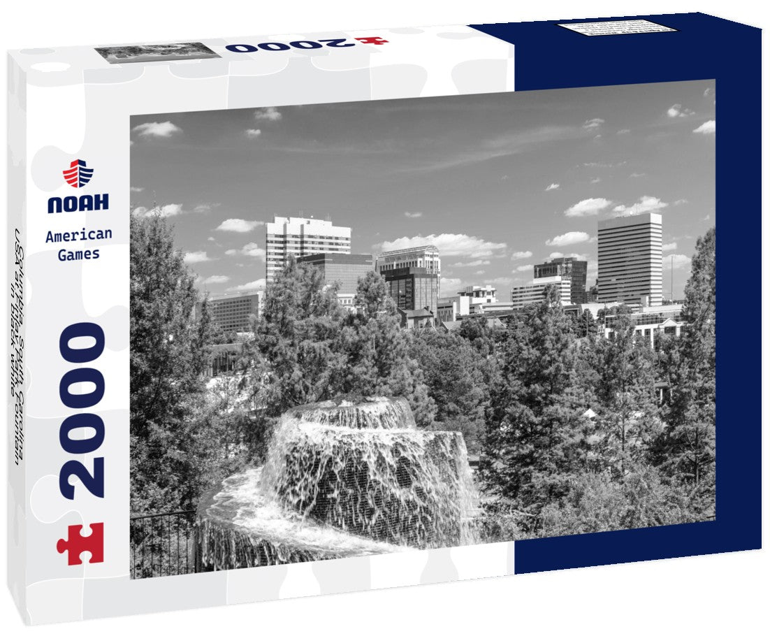 Noah Jigsaw Puzzle Columbia, South Carolina, USA at Finlay Park Fountain in black white 2000 pieces