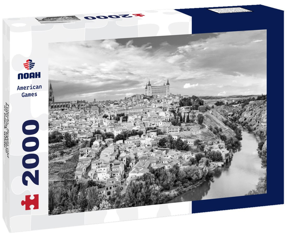 Noah Jigsaw Puzzle Toledo, Spain old town city skyline in black white 2000 pieces