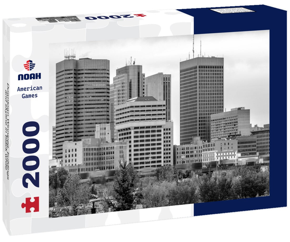 Noah Jigsaw Puzzle Downtown Winnipeg, buildings and skyline in black white 2000 pieces
