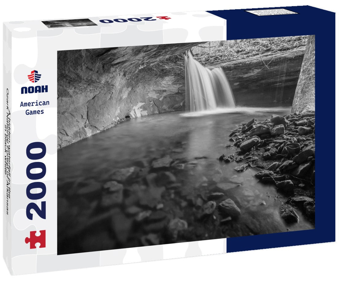 Noah Jigsaw Puzzle A hidden waterfall in the Ozark National Forest of Arkansas in black white 2000 pieces
