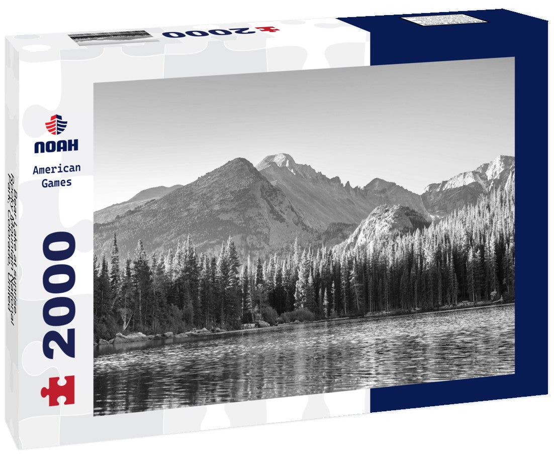 Noah Jigsaw Puzzle Bear Lake at sunrise. Rocky Mountain National Park, Colorado, United States in black white 2000 pieces
