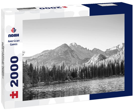 Noah Jigsaw Puzzle Bear Lake at sunrise. Rocky Mountain National Park, Colorado, United States in black white 2000 pieces
