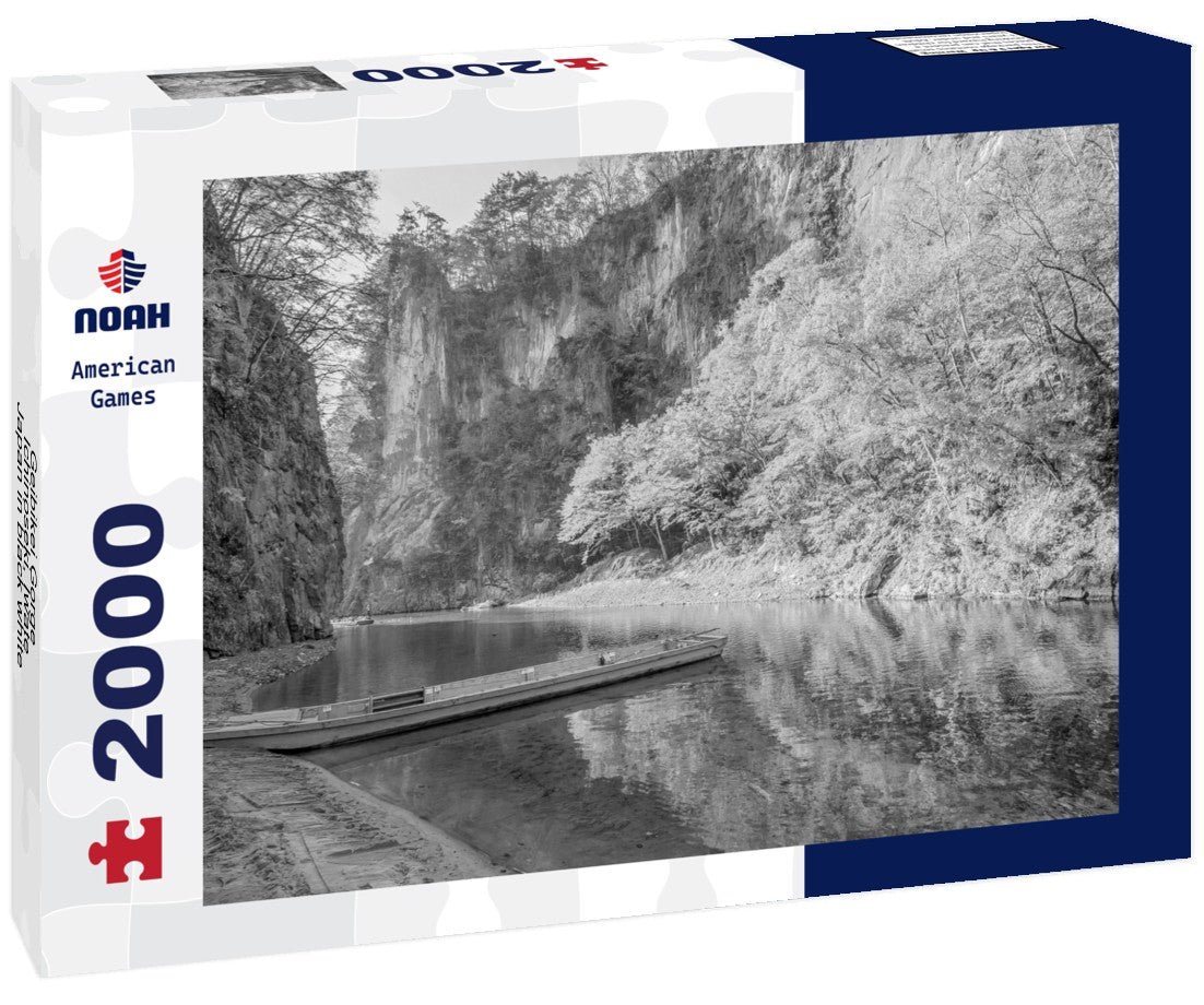 Noah Jigsaw Puzzle Geibikei Gorge - Ichinoseki, Iwate, Japan in black white 2000 pieces