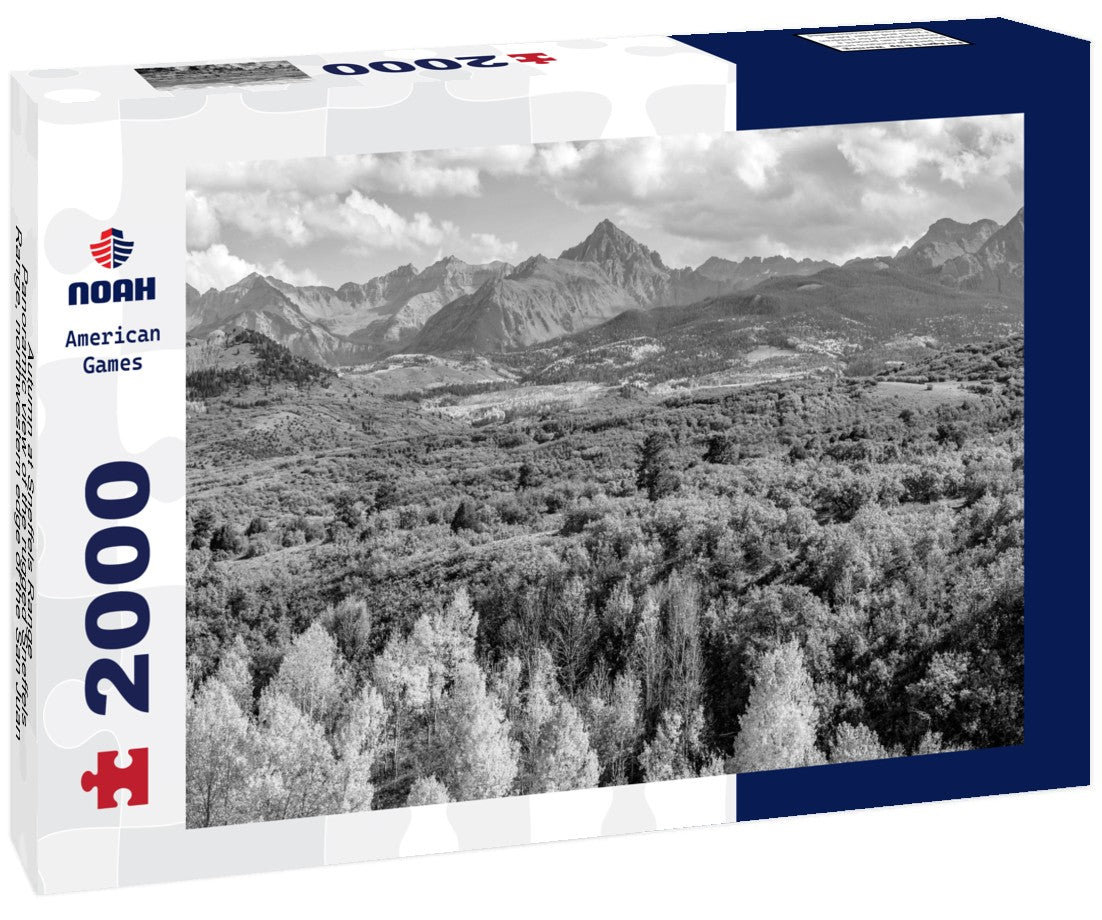 Noah Jigsaw Puzzle Autumn at Sneffels Range - Panoramic view of the rugged Sneffels Range, northwestern edge of the San Juan Mountains of the Colorado Rockies in black white 2000 pieces
