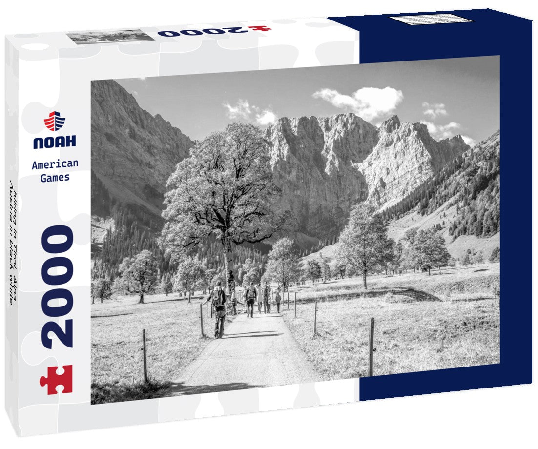 Noah Jigsaw Puzzle hiking in Tirol, Alps, Austria in black white 2000 pieces