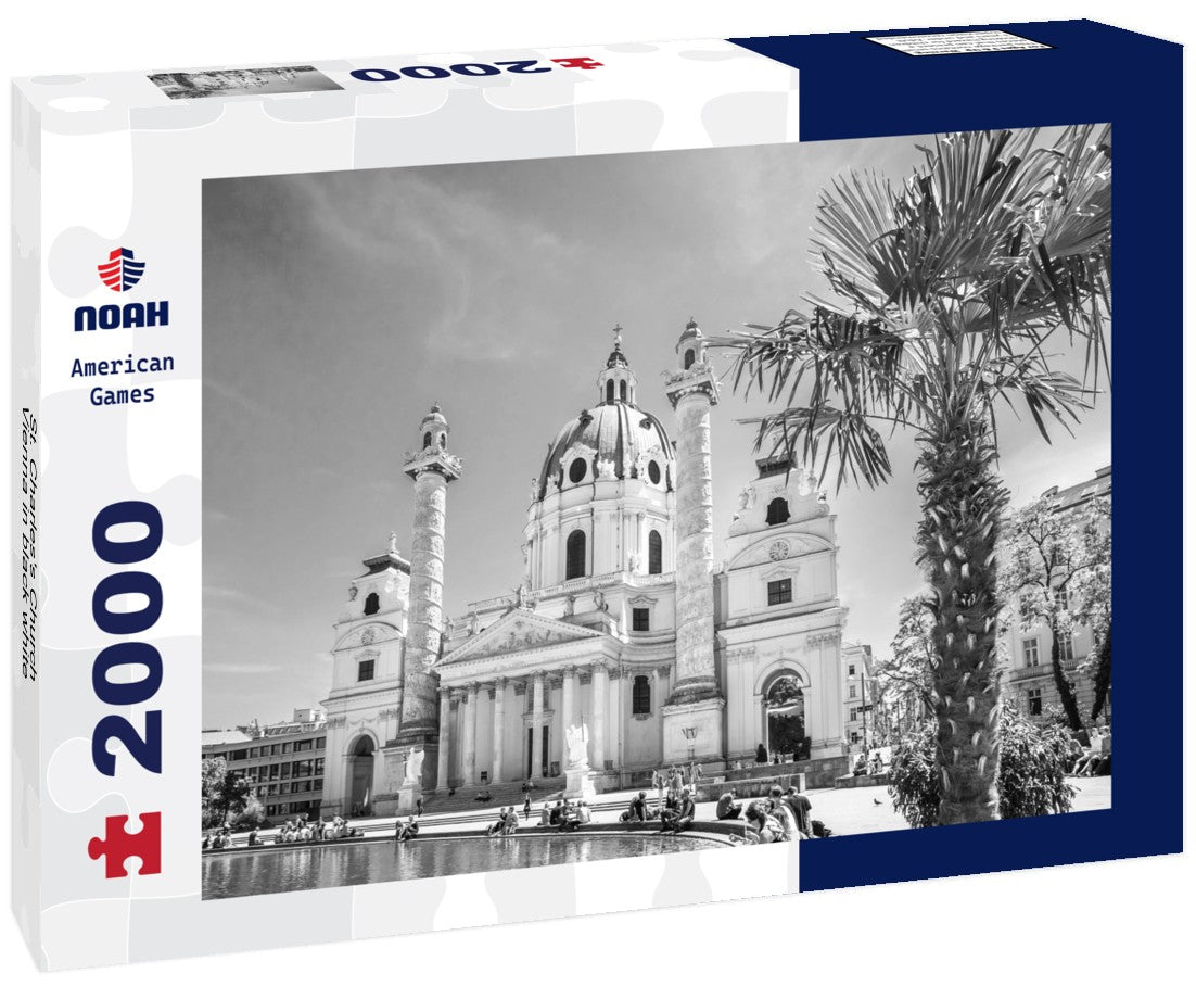 Noah Jigsaw Puzzle St. Charles's Church, Vienna in black white 2000 pieces