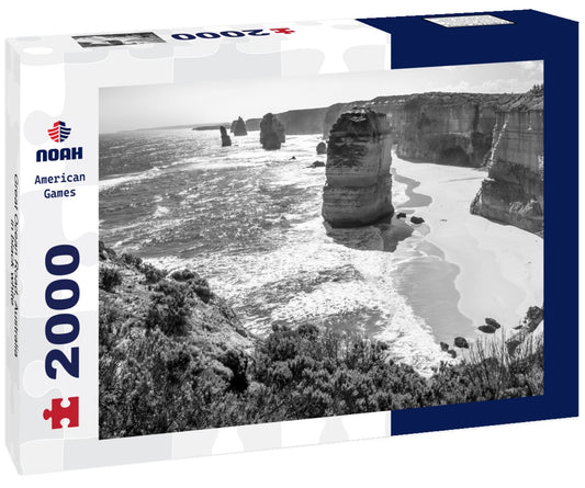 Noah Jigsaw Puzzle Great Ocean Road, Australia in black white 2000 pieces