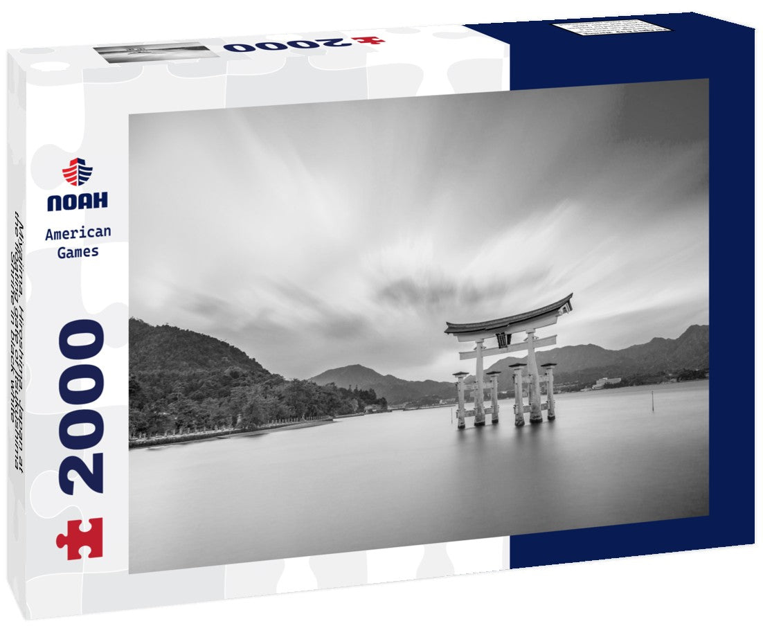 Noah Jigsaw Puzzle Miyajima, Hiroshima, Japan at the floating gate of Itsukushima Shrine in black white 2000 pieces