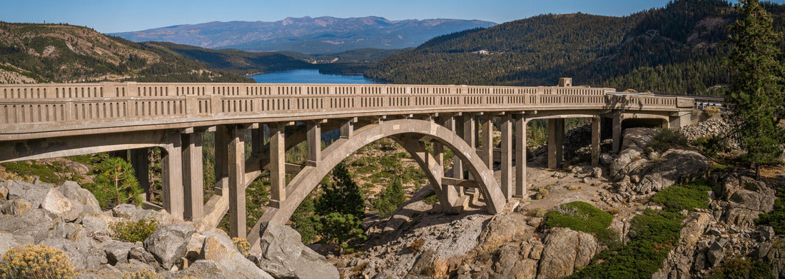 Noah Jigsaw Puzzle Donner Summit Bridge, also known as Rainbow Bridge, over Donner Pass on historic US Route 40 near Lake Tahoe, in Truckee, Nevada County, Northern California panorama 1000 pieces